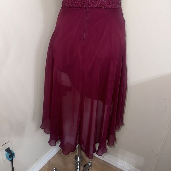 Speechless Prom Hi-Low Open Back A-Line Lace Sparkle Dress Burgundy Sz 9 EUC - Picture 14 of 16